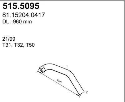 Tubo de escape ASSO 515.5095