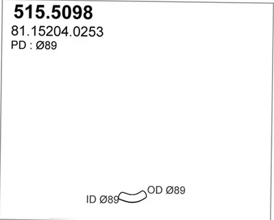 Tubo de escape ASSO 515.5098
