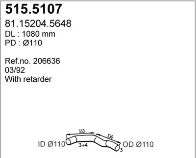 Tubo de escape ASSO 515.5107