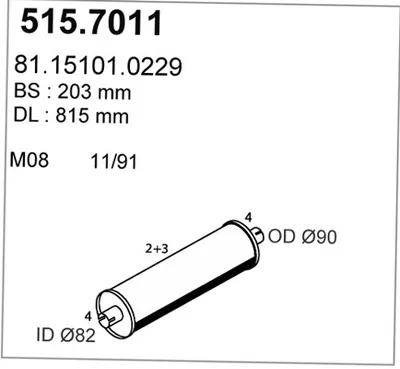 Silenciador central/posterior ASSO 515.7011