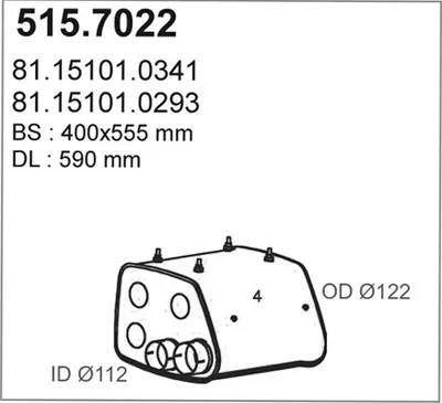 Silenciador central/posterior ASSO 515.7022