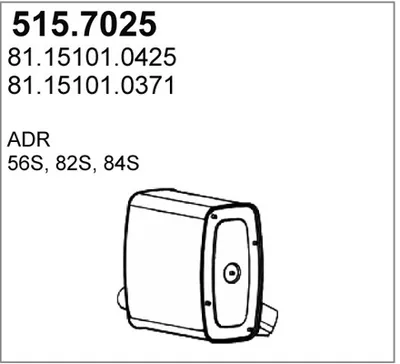 Silenciador central/posterior ASSO 515.7025