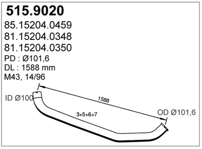 Tubo de escape ASSO 515.9020