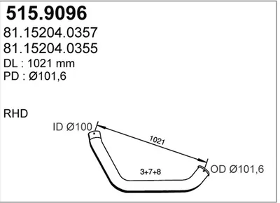 Tubo de escape ASSO 515.9096