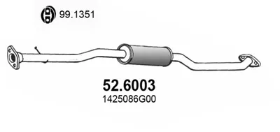 silenciador del medio Subaru JUSTY III · Suzuki WAGON R+ · Suzuki IGNIS I