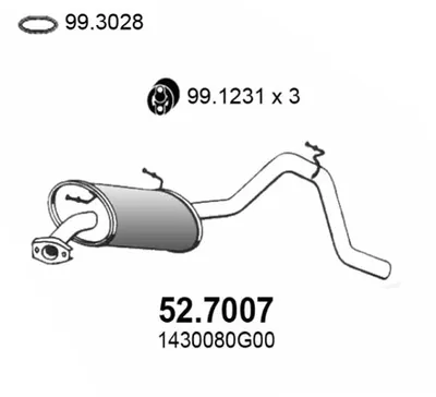 Silenciador posterior Suzuki WAGON R+ · Suzuki IGNIS I