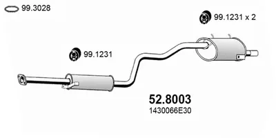 Silenciador central/posterior Suzuki SWIFT II Hatchback · Suzuki SWIFT Convertible