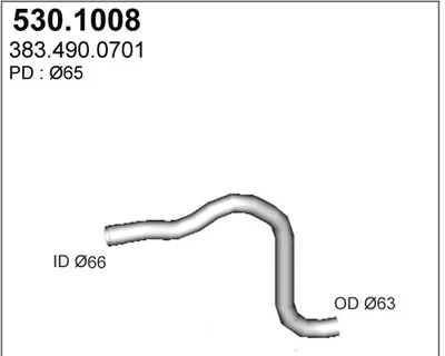 Tubo de escape ASSO 530.1008