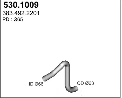 Tubo de escape ASSO 530.1009