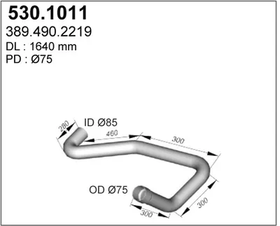 Tubo de escape ASSO 530.1011