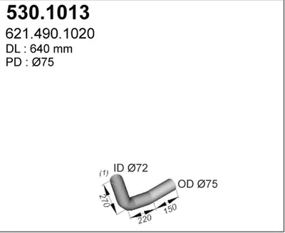 Tubo de escape ASSO 530.1013