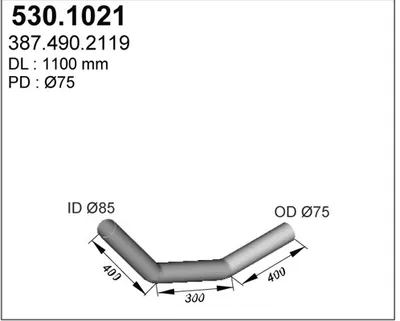 Tubo de escape ASSO 530.1021