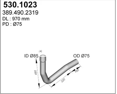 Tubo de escape ASSO 530.1023