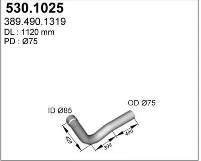 Tubo de escape ASSO 530.1025