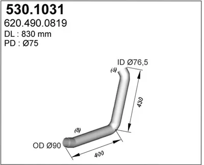 Tubo de escape ASSO 530.1031