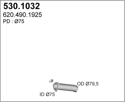 Tubo de escape ASSO 530.1032