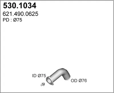 Tubo de escape ASSO 530.1034
