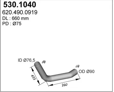 Tubo de escape ASSO 530.1040
