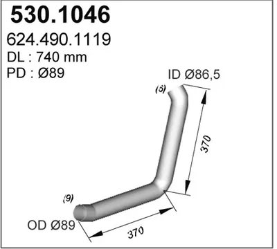 Tubo de escape ASSO 530.1046