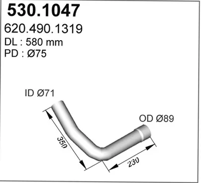 Tubo de escape ASSO 530.1047