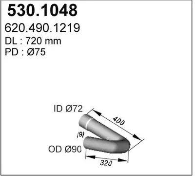 Tubo de escape ASSO 530.1048