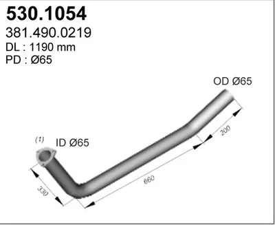 Tubo de escape ASSO 530.1054