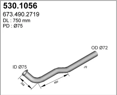 Tubo de escape ASSO 530.1056