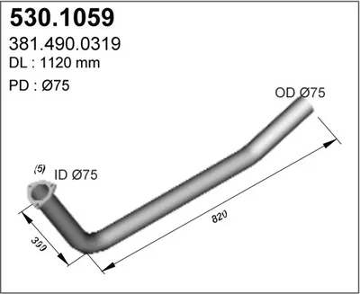Tubo de escape ASSO 530.1059