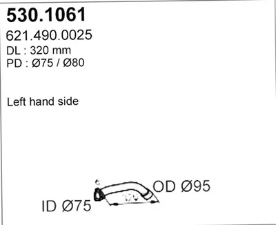 Tubo de escape ASSO 530.1061