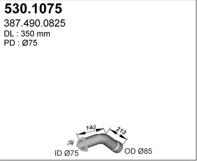 Tubo de escape ASSO 530.1075