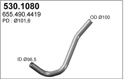Tubo de escape ASSO 530.1080
