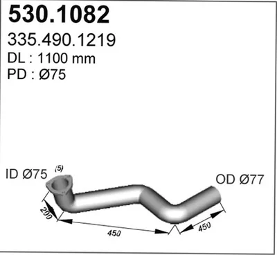 Tubo de escape ASSO 530.1082