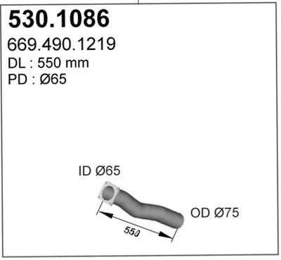 Tubo de escape ASSO 530.1086