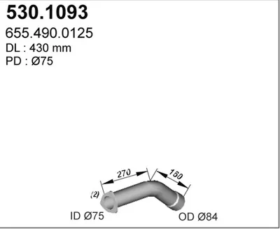 Tubo de escape ASSO 530.1093