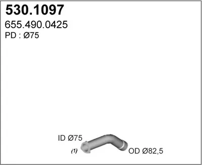 Tubo de escape ASSO 530.1097