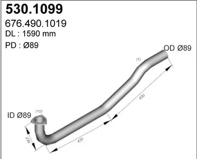 Tubo de escape ASSO 530.1099