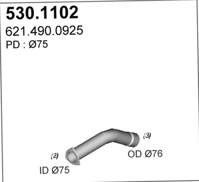 Tubo de escape ASSO 530.1102