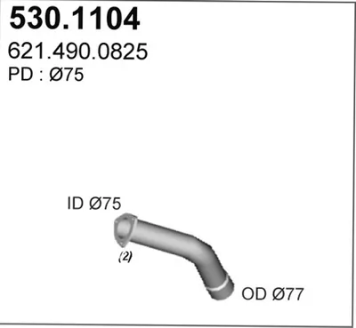 Tubo de escape ASSO 530.1104