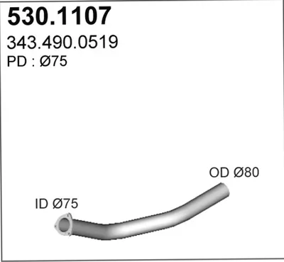 Tubo de escape ASSO 530.1107