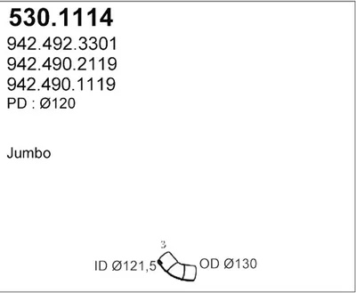 Tubo de escape ASSO 530.1114