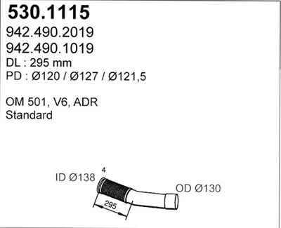 Tubo de escape ASSO 530.1115