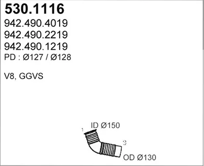 Tubo de escape ASSO 530.1116