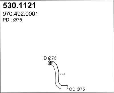 Tubo de escape ASSO 530.1121