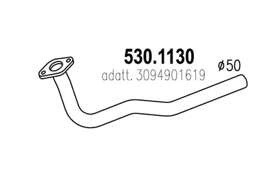 Tubo de escape ASSO 530.1130