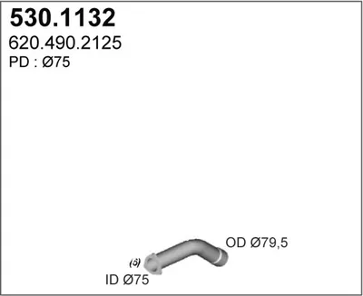 Tubo de escape ASSO 530.1132