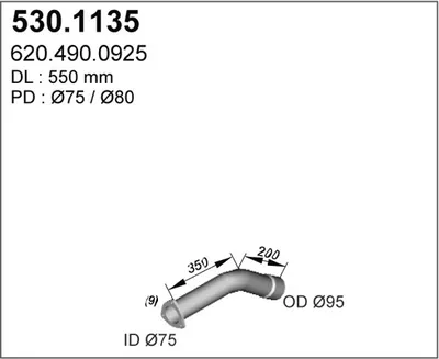 Tubo de escape ASSO 530.1135