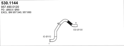 Tubo de escape ASSO 530.1144