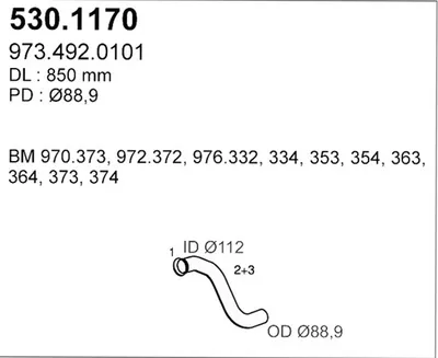 Tubo de escape ASSO 530.1170
