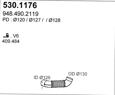 Tubo de escape ASSO 530.1176