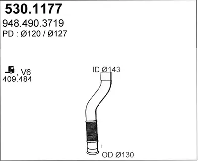 Tubo de escape ASSO 530.1177